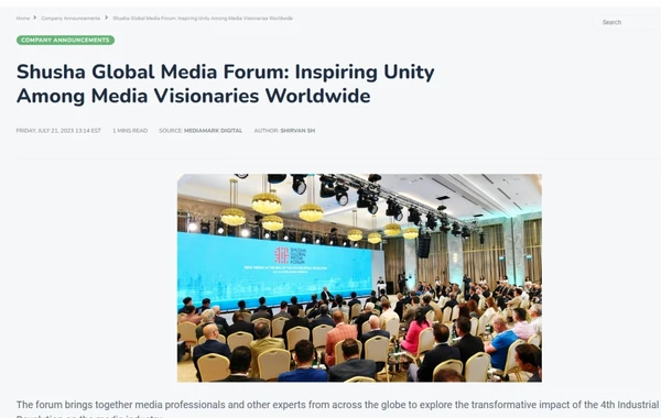 Prezident İlham Əliyevin Şuşa Qlobal Media Forumundakı çıxışı dünya mediasının diqqət mərkəzindədir - FOTO