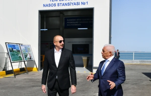 İlham Əliyev “Şimal” Elektrik Stansiyasının yeni estakadasının və su nasos stansiyalarının açılışında iştirak edib - FOTO