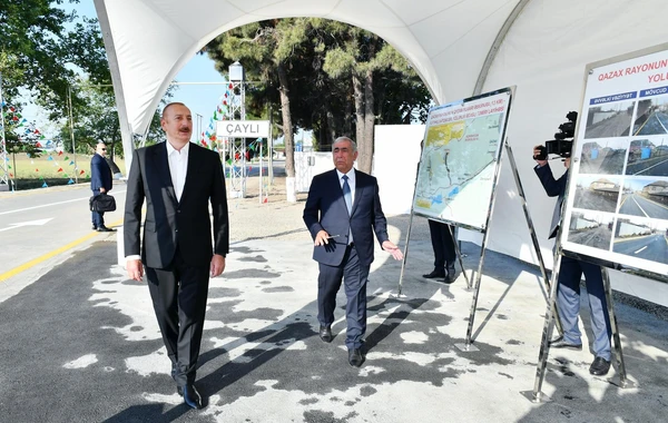 İlham Əliyev Qarapapaq-Çaylı avtomobil yolunun açılışında iştirak edib - FOTO