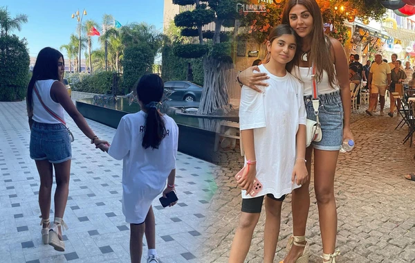 Gülay 12 yaşlı qızı Sahilə ilə ALAÇATIDA - FOTO