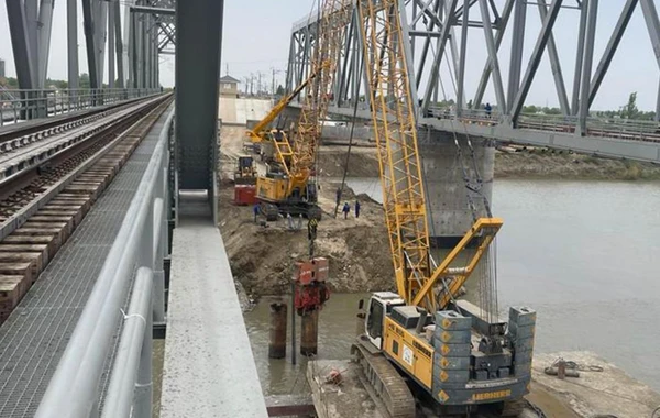 Kür çayı üzərində yeni dəmiryolu körpüsü istismara verilir - FOTO