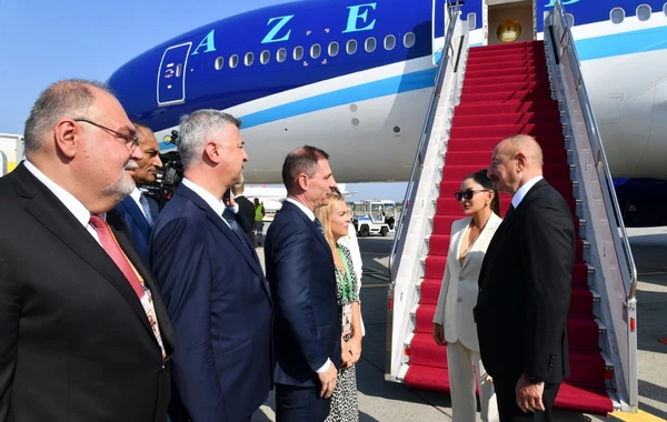 Prezident İlham Əliyev Macarıstana işgüzar səfərə gedib - FOTO
