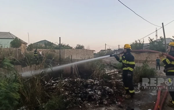 Sumqayıtın bu massivində yanğın oldu - FOTO