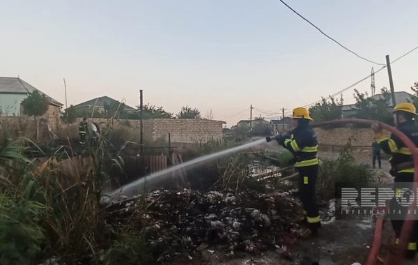Sumqayıtın bu massivində yanğın oldu - FOTO