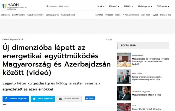 Prezident İlham Əliyevin Budapeştə səfəri Macarıstan KİV-lərində geniş işıqlandırılıb - FOTO