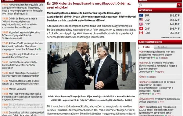 Prezident İlham Əliyevin Budapeştə səfəri Macarıstan KİV-lərində geniş işıqlandırılıb - FOTO