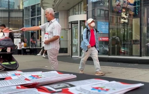 Azərbaycan icması Torontoda Ermənistanın təxribatlarına qarşı aksiya keçirib - FOTO