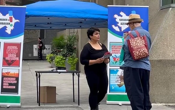 Azərbaycan icması Torontoda Ermənistanın təxribatlarına qarşı aksiya keçirib - FOTO
