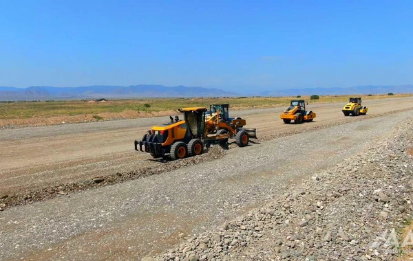 Ağdam-Füzuli avtomobil yolunun inşası sürətlə davam edir - FOTO/VİDEO