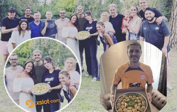 İkardi ona verilən bir sini Qaziantep paxlavasını İtaliyadakı ailəsinə apardı - FOTO