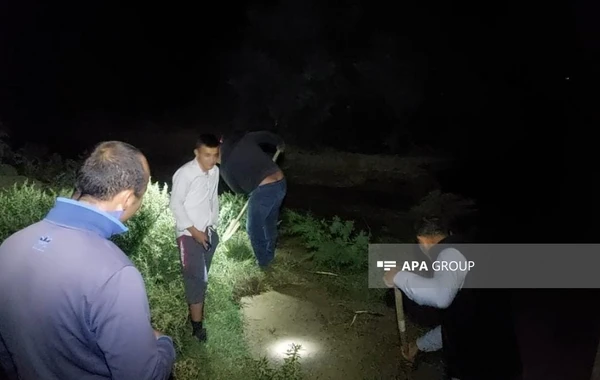 Goranboya güclü yağışdan sonra sel gəlib - FOTO