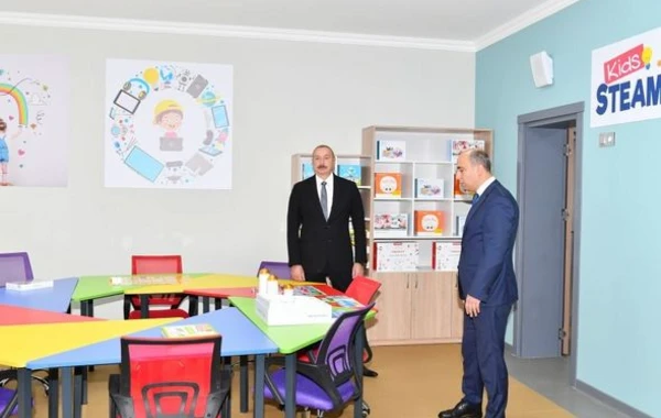 Президент Азербайджана принял участие в открытии нового здания полной средней школы №11 города Хырдалан - ФОТО