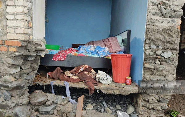 Yağış suyu Zaqatalada yaşayış evinin bir hissəsini dağıdıb - FOTO
