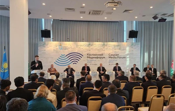 Azərbaycan nümayəndə heyəti Həştərxanda keçirilən VIII Xəzər Media Forumunda iştirak edib - FOTO