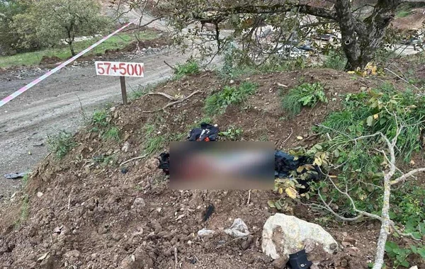 Mina partlayışı baş verən yerdən  DƏHŞƏTLİ GÖRÜNTÜLƏR - FOTO