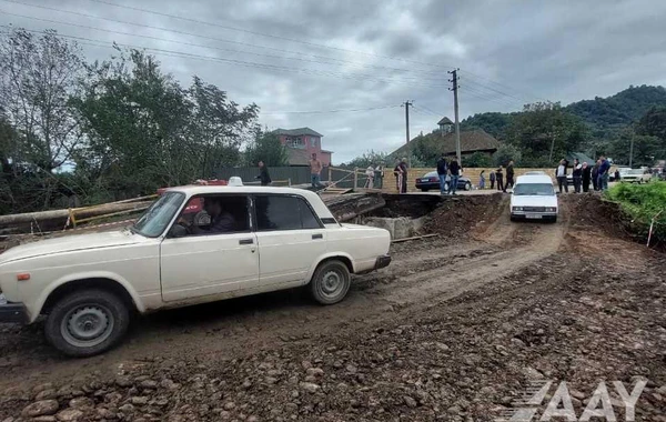 В Астаре восстановлено движение автотранспорта на участке, где расположен поврежденный мост - ФОТО