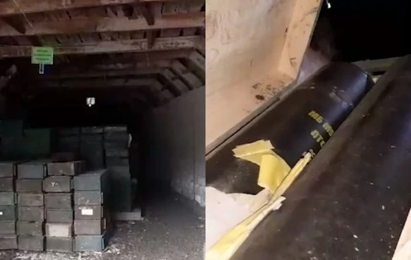 Hərbçilərimiz daha bir sursat anbarı aşkarladılar - VİDEO
