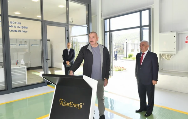 İlham Əliyev “Cahangirbəyli” Su Elektrik Stansiyasının açılışında iştirak edib - YENİLƏNİB - FOTO