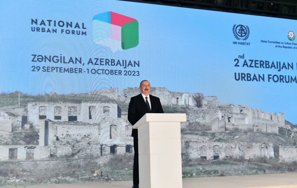 Президент выступил на открытии II Национального градостроительного форума в Зангилане - ОБНОВЛЕНО + ФОТО