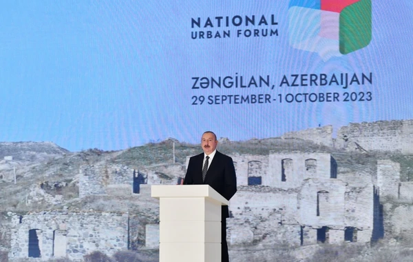 Президент выступил на открытии II Национального градостроительного форума в Зангилане - ОБНОВЛЕНО + ФОТО