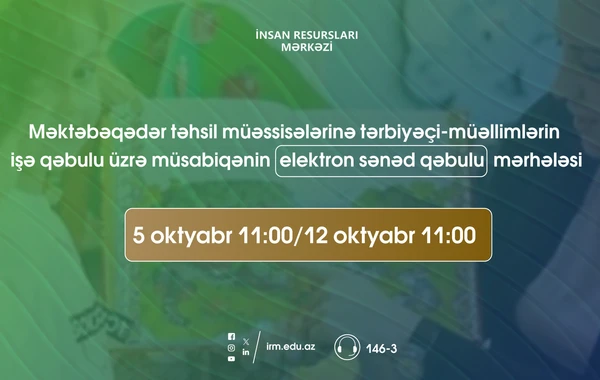 Bağçalarda tərbiyəçi-müəllim işləmək istəyənlərin NƏZƏRİNƏ - FOTO