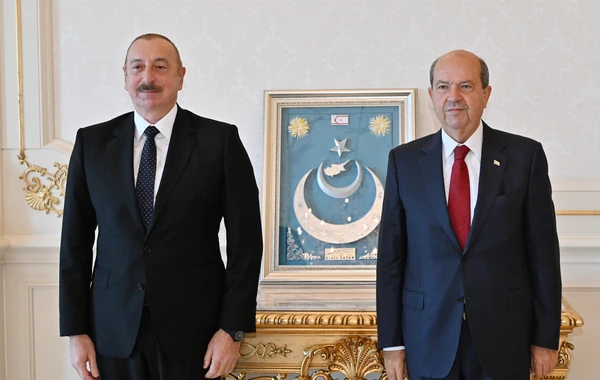 Prezident İlham Əliyev Şimali Kiprin Prezidentini qəbul edib - FOTO