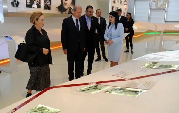 Şimali Kiprin Prezidenti Heydər Əliyev Mərkəzi ilə tanış olub - FOTO