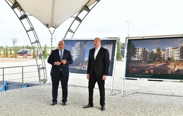 Azərbaycan lideri Füzuli şəhərində ikinci yaşayış kompleksinin təməlini qoyub - FOTO