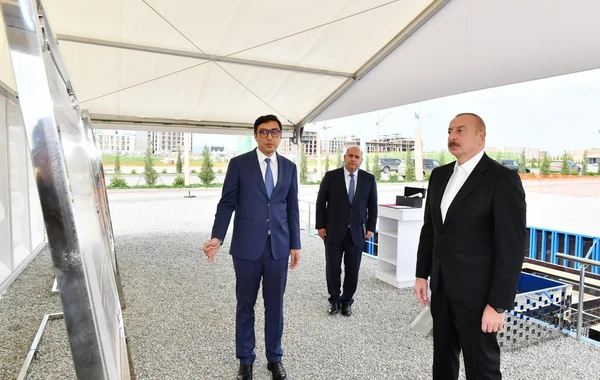 Prezident Füzuli şəhərində idman kompleksinin təməlini qoyub - FOTO - YENİLƏNİB