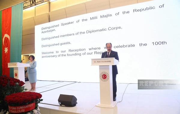 Bakıda Türkiyə Cümhuriyyətinin elan edilməsinin 100 ili münasibətilə rəsmi ziyafət verilib - YENİLƏNİB - FOTO