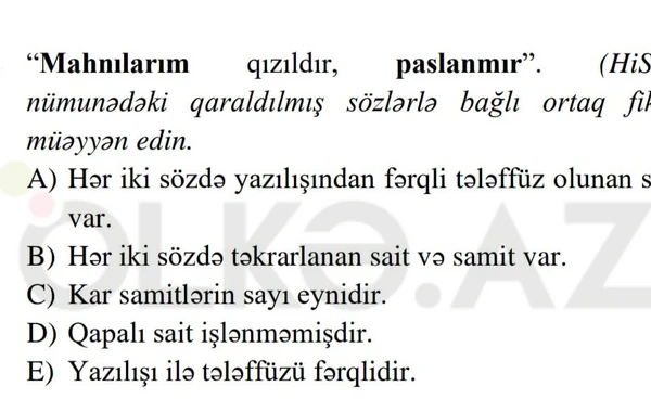 Abituriyentlər təəccüb içində: Müğənni Hissin mahnısının sözlərini imtahan sualına saldılar - FOTO