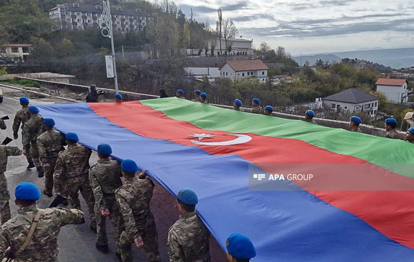 Laçın şəhərində Zəfər Günü ilə bağlı yürüş keçirilib - FOTO