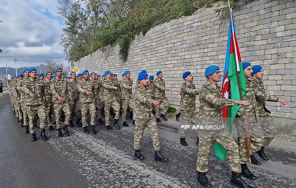 Laçın şəhərində Zəfər Günü ilə bağlı yürüş keçirilib - FOTO