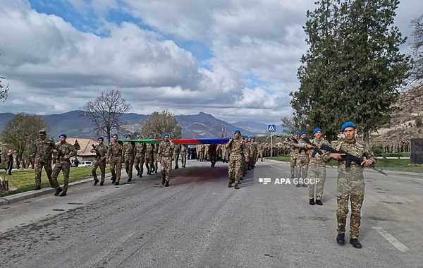 Laçın şəhərində Zəfər Günü ilə bağlı yürüş keçirilib - FOTO