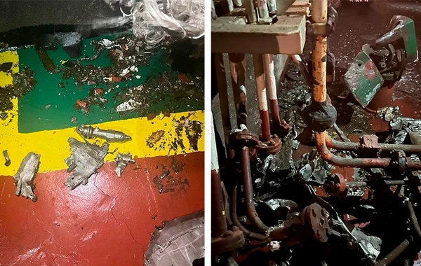 Rusiya Odessanın limanında Liberiyanın gəmisini atəşə tutub - FOTO