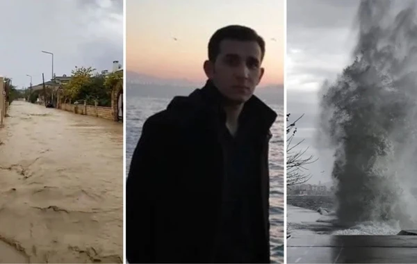 İstanbulda güclü fırtına: Bir nəfər öldü, istinad divarları uçdu, yollar gölə çevrildi - FOTO