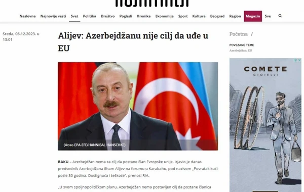 Prezident İlham Əliyevin “Qarabağ: 30 ildən sonra evə dönüş. Nailiyyətlər və çətinliklər” Forumunda səsləndirdiyi fikirlər dünya mediasının diqqət mərkəzində qalmaqdadır - FOTO