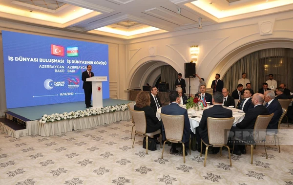 Bakıda Türkiyənin vitse-prezidentinin iştirakı ilə "İş Dünyasının Görüşü" adlı tədbir keçirilir - FOTO