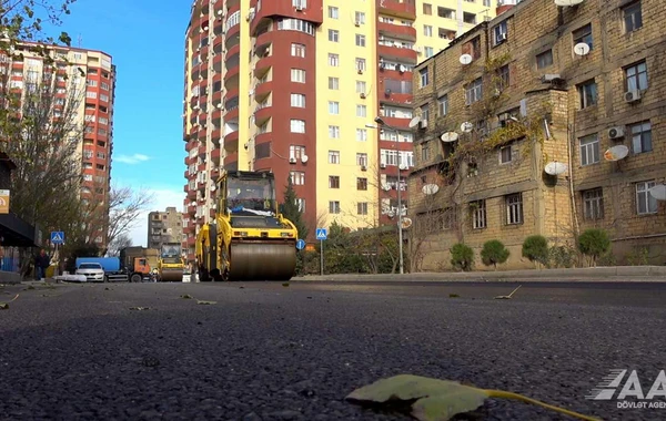 Bakının Elşən Süleymanov küçəsinin bir hissəsi təmir edilir - FOTO/VİDEO