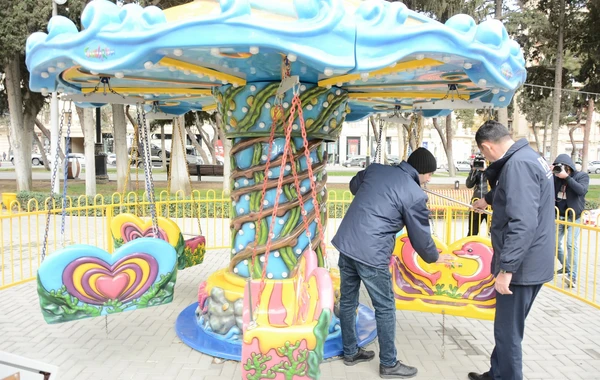 Nazirlik Yeni illə bağlı Bakıdakı attraksionlarda yoxlama apardı - FOTO