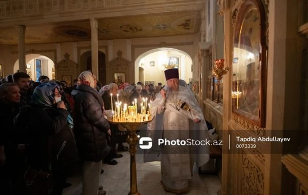 Pravoslavlar Bakıda Milad bayramını qeyd ediblər - FOTO
