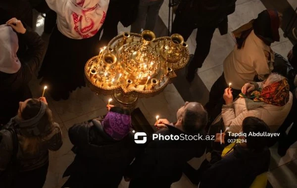 Pravoslavlar Bakıda Milad bayramını qeyd ediblər - FOTO