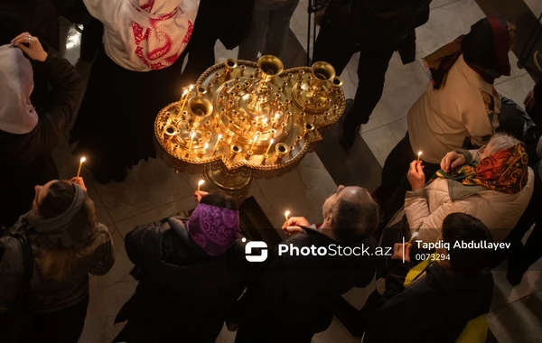Pravoslavlar Bakıda Milad bayramını qeyd ediblər - FOTO