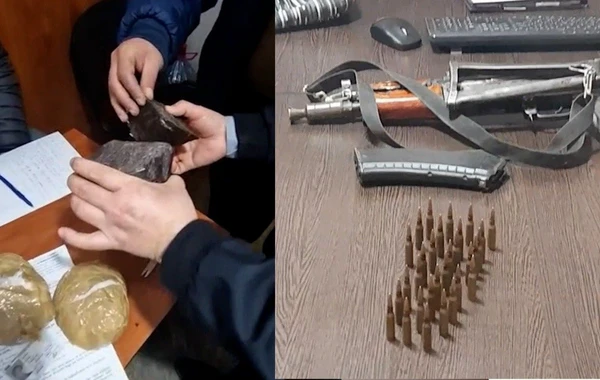 Yeni Günəşlidə 2 kiloqramdan çox narkotik vasitə və 2 ədəd “Kalaşnikov” avtomatı aşkar edilib - FOTO/VİDEO