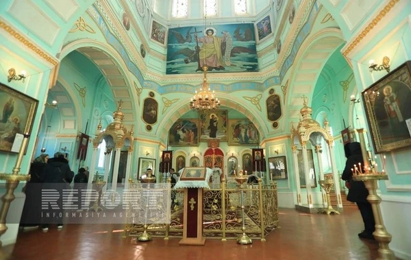 Gəncədə pravoslav xristianlar tərəfindən Milad bayramı qeyd olunub - FOTO