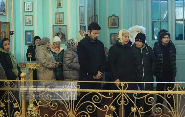 Gəncədə pravoslav xristianlar tərəfindən Milad bayramı qeyd olunub - FOTO