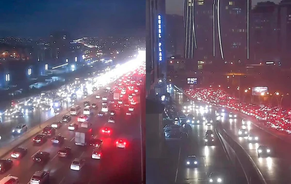 Bakının bəzi yollarında tıxac yaranıb