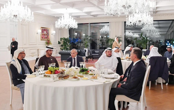 Prezident İlham Əliyevin adından BƏƏ liderinin şərəfinə rəsmi ziyafət verilib - FOTO