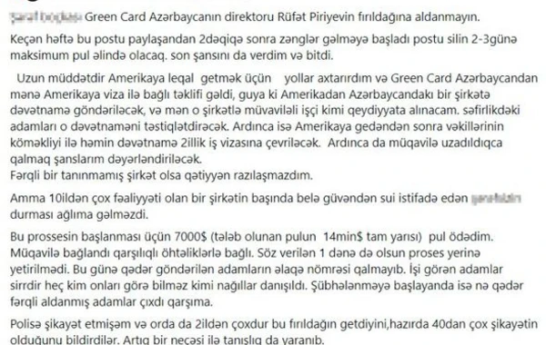 “Greencard Azerbaijan”ın rəhbəri Rüfət Piriyev axtarışa verildi - FOTO/VİDEO