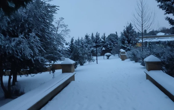 Qarlı Bakıdan maraqlı görüntülər - FOTO